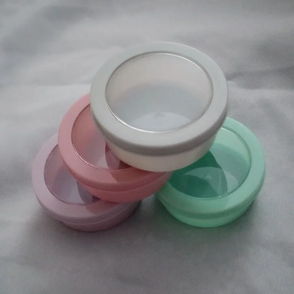4pc Small Magnetic Round Containers - Pastel Color w/Window Lid